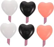 Healeved 6Pcs Heart Topper Nail Polishing Pen Set Portable Pumice Stone Buffer and Cuticle Pusher Nail Care Tools for Effortless Manicure the Go