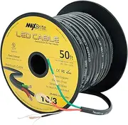 50 ft. 18AWG Low Voltage LED Cable 3 Conductor Black Sleeve in-Wall Speaker Wire UL/cUL Class 2 Certified