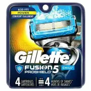 Gillette Fusion 5 Proshield Chill Fits Power Cartridges Men's Razor 4 Ct 6 Pack