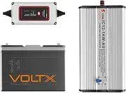SRNE VoltX 25A AC Charger + VoltX 12V 100AH Lithium Battery + 12V 1KW Solar Inverter