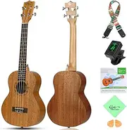 Ukulele Tenor 26 inch Mahogany Hricane Ukeleles for Beginners Hawaiian Ukele with Ukulele Case and Ukele String Set
