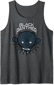 [Marvel] Black Panther Kawaii Action Pose Logo Tank Top