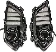 2Pcs Car LED Daytime Running Light Fog Lamp Cover DRL Dynamic Turn Signal Light for Toyota Yaris 2023