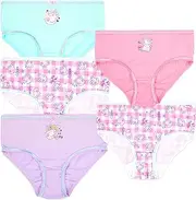 [Peppa Pig] Girls Knickers Soft 100% Cotton Briefs for Girls Pants Underwear for Girls- Pack of 5 with 5 Different Designs - Pink - Aged 2/6