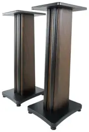 2) Rockville Dark Wood 28" Speaker Stands Fits Wharfedale Diamond 12.0 Black Oak