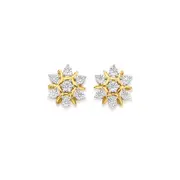 9ct Gold, Diamond Snow Flake Studs