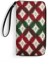 [BFGWK] Big Wallet Novelty Diamond Print Long Zipper Wallet Leather Wallet Suitable for Men and Women, Style, 19.8x10.5cm, Style, 19.7x10.5cm