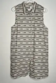 NWT Alice + Olivia Isabelle Sleeveless Button Front Shirt Dress Women Size L
