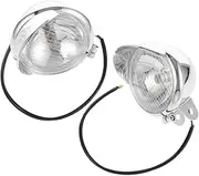 Alipis 2pcs Motorcycle Fog Lamp Retro Style Motorbike Driving Lights for Enhanced Visibility Performance Easy Installation Sleek Electroplating