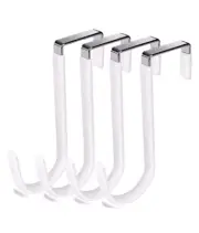 Over The Door Hooks,4 Packs Vinyl Coated Over Door Hanger Heavy Duty Hook for...
