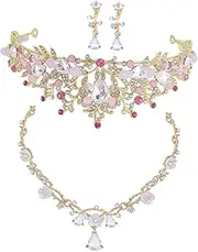 [FOMIYES] Unique Birthday Crown Necklace and Clip-on Earrings Little Girl's Fashion Accessory Kit for Events