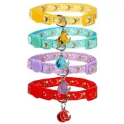 Cat Collars with Bells, Breakaway Kitten Collar, Cute Kitty Collar in 4 Pack,...