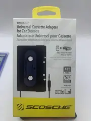 Scosche Universal Cassette Adapter 4ft Cord - Phone To Car Stereo Radio AUX ZD