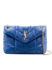 Saint Laurent Loulou Puffer Small Bleu Majorelle Quilted Shoulder Bag