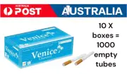 1000 x Venice Charcoal Empty Tobacco Cigarette Filter x 10 Boxes of 100