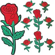 EPIGEIST 9Pcs Rose Flower Applique Patches for Craft Sewing for Clothing Bags Hats and More Creative DIY Floral Embellishments for Unique Fashion Styling