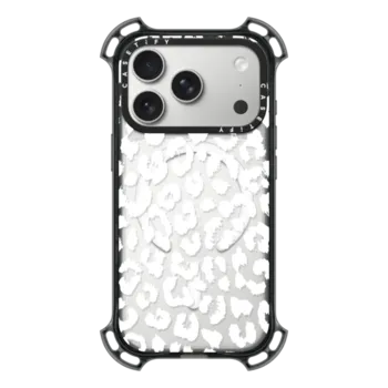 iPhone 17 Pro Bounce Case MagSafe Compatible White Transparent Leopard Animal Print