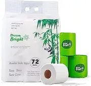 [DREAM BRIGHT] Extra Soft 100% Virgin Bamboo Pulp Toilet Paper 250 X 3-ply Sheets Per Roll (18/36/72 Rolls), Eco-Friendly, Septic Safe, Chlorine Bleach Free (2 Pack (2x18 Rolls))