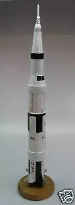 Saturn V Apollo Rocket NASA Spacecraft Desktop Kiln Dry Wood Model Free Shipping