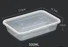 TAKE AWAY CONTAINERS &LIDS RECTANGULAR PLASTIC FOOD CONTAINER 500ML BULK BUY