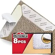 X-Protector Rug Grippers 8 pcs - Anti Curling Rug Gripper - Ideal Rug Pad - Carpet Gripper with Renewable Gripper Tape - Reusable Rug Tape