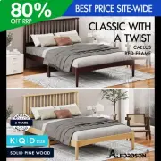 ALFORDSON Bed Frame Wooden Queen Double King Size Timber Base Walnut Oak