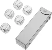 Kisangel 1Set Alloy Dice Unique Festival Dice Props for Games and Parties Small Dices for Drinking Games for All Ages