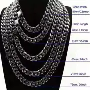 15mm Stainless Steel Silver Color Cuban Chain Necklace, Hip Hop Rapper Link Chok