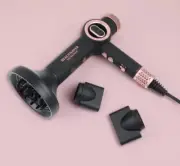 Beachwaver Backstage Pro Dryer Set w/ 3 Attachments Pink Rose Gold -New & Sealed
