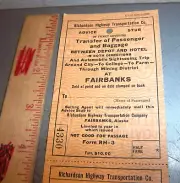 Unused vintage Fairbanks Alaska Richardson Highway Transport ticket stubs, NEW