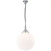Modern White Matt Pendants Lights Chain Period Sphere Balls Chrome Modern Lighting