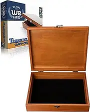 WE Games Old World Wooden Treasure Box with Brass Latch (Redwood Finish)