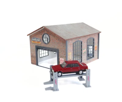Car garage building Diorama model kit 1:43 scale Model cars display Size 1/43