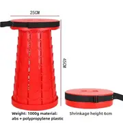 GGP Red Portable Outdoor Telescopic Folding Stool With 100 Weight Bearing Buckles, Lightweight And Compact Design, Perfect For Fishing, Camping, And Travel
