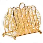6 Pcs Gold Foil Acrylic Coasters with Holder,Coaster Set for Tabletop Bar1398