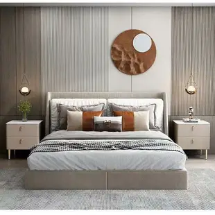 【高品質】床頭櫃 高檔床頭柜實木新款現代小戶型軟包臥室家用小型巖板小尺寸床邊柜 樂天市場