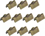 200Pcs Ribbon Crimp Clamp Ends, 10Mm Bookmark Pinch Cord End Clasps for DIY Craf