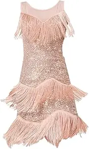 [APLVFFZH] Elegant Latin Dance Dress with Sparkling Sequins And Fringe Skirt
