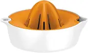 Fiskars Fruit Juicer, with Container, Diameter: 11.9 cm, Synthetic Material, Functional Form, White/Orange, 1016125