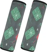 Car Seat Belt Pads 2 Pack Soft Unique Car Safety Seat Belt Strap Shoulder Pad Baby Seat Shoulder Strap Cover Car Accessories for Adults and Kids S Christmas Pattern Gifts Berries Fir