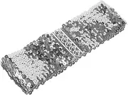 [Beavorty] Stretchy Sequin Waist Belt Fashionable Elastic Wide Belt for Dresses Coats Versatile Decorative Accessory for Waist