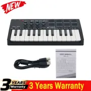 M-VAVE SMK-25 Black 25 Key MIDI Keyboard Controller with RGB Backlit Drum Pads