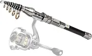 Retractable Fishing Rod,Retractable Travel Fishing Rod | Travel Stream Creatures Catching Stick Lightweight Carbon Stick Anti-Tangling Equipment for Saltwater
