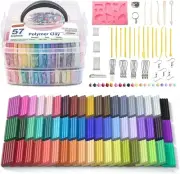 Clay DIY Kit Polymer 57 Color Oven Bake With Modeling Tools Toy Accessories Gift