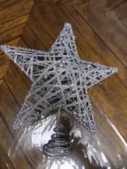Beautiful Silver Glitter Christmas Star Tree Topper