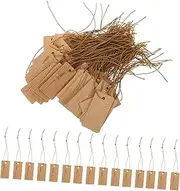 KALLORY 100Pcs Paper Tags with Elastic String Versatile Jewelry and Craft Labels for Retail Clothing and Easy to Write and Hang Tags for Display