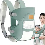 GkgWuxf Front Baby Carrier, Breathable Baby Carrier, All-Position Lightweight Cozy Wrap Sling Hip Support for Travel Hiking Shopping Car Rides Indoor