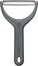 Zyliss Wide Peeler - Large Vegetable Peeler, Peels of Eggplant, Sweet Potatoes, Cabbage, & Potatoes, Acid-Etched Stainless-Steel Blades, Comfortable Grip, Ergonomically Designed Handle, Grey