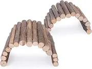 Niteangel Wooden Ladder Bridge, Hamster Mouse Rat Rodents Toy, Small Animal Chew Toy, 9" L (2 Packs)