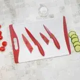 在飛比找遠傳friDay購物優惠-《Colourworks》砧板+刀具2件(紅) | 切菜 切